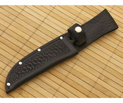 #ad Straight Fixed Blade Black Basket Weave Leather Fits Up To 5quot; Knife Sheath New $13.73