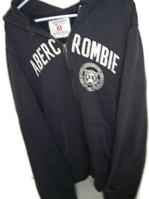 #ad Abercrombie amp; Fitch Vintage 1892 Dark Blue Full Zip Hoodie Jacket Medium $50.00
