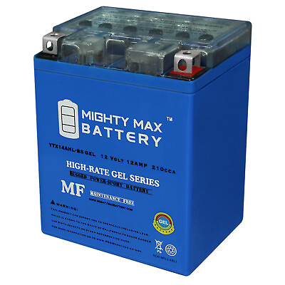 #ad Mighty Max YTX14AHL 12V 12Ah Gel Battery Replaces YB14L A2 12N14 3A Motorcycle $54.99