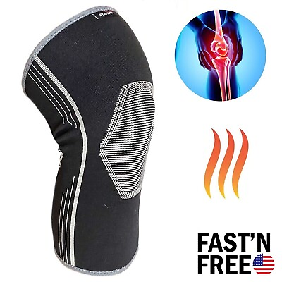 #ad Heating Knee Sleeve Compression Brace Support Leg Wrap Tendonitis Pain Relief $11.99