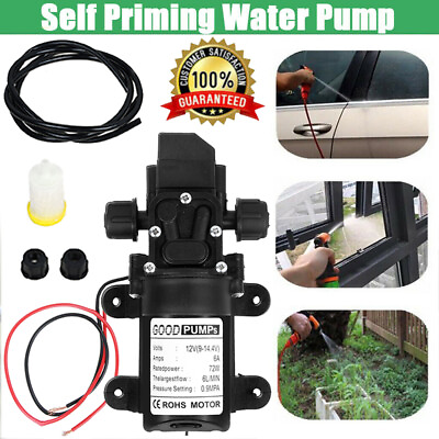 #ad 12V Water Pump 130PSI Self Priming Pump Diaphragm High Pressure Automatic Switch $15.89