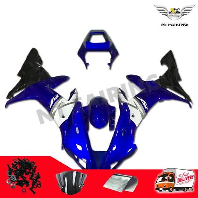 #ad FT New Fit for Yamaha R1 YZF 2002 2003 White Blue Injection ABS Fairing Kit q017 $419.99