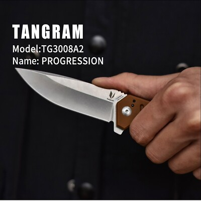 #ad Tangram Folding Knife G10 Handle ACUTO440 Blade Steel Hunting Knife TG3008A2 $23.94