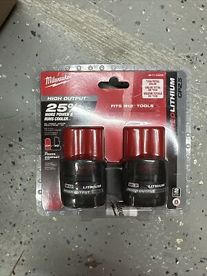 #ad MILWAUKEE M12 CP2.5 High Output Battery 48 11 2425S 12V 2.5Ah Sealed $64.99
