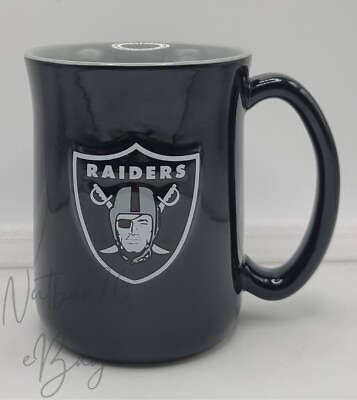 #ad NFL Large 15oz Sculpted Cafe Mug Raised Logo Inner Color Las Vegas Raiders $19.95