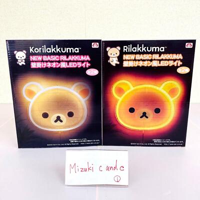#ad San x Rilakkuma Korilakkuma 2 Set Wall Mounted Neon Style LED Light Bear Kawaii $75.00