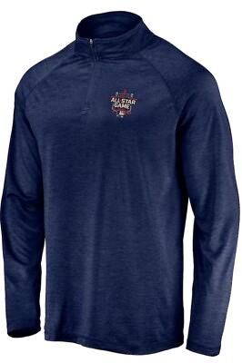 #ad 2021 MLB All Star Game Atlanta Left Chest Quarter Zip Pullover Jacket Navy Lg $25.95