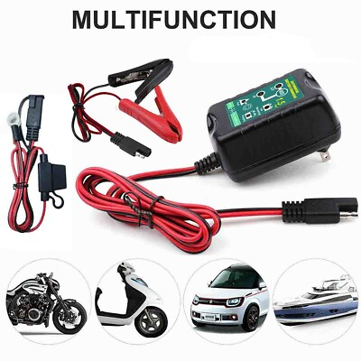 #ad Automatic Battery Charger Maintainer Motorcycle Trickle Float For 6V 12V Battery $22.98