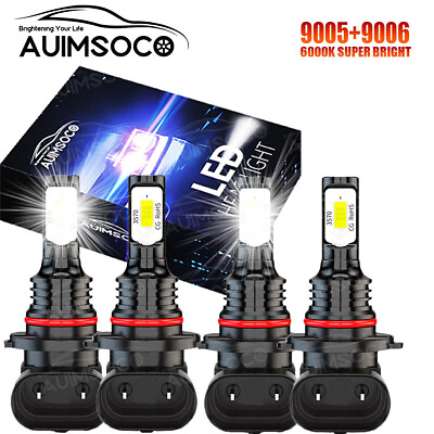 #ad 4x 90059006 LED Headlight Bulbs High Low Lamps 6500K Kit Extremely Bright White $36.99