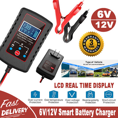 #ad 6 12V Smart Automatic Battery Charger Maintainer Motorcycle Car Trickle Float $13.89