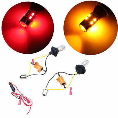 #ad 2x 7440 T20 1156 Plug amp; Play Switchback Front DRL Car Auto Turn Signal LED Light $33.24