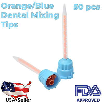 #ad Orange Blue Dental Impression Mixing Tips 50 pcs FDA $13.99