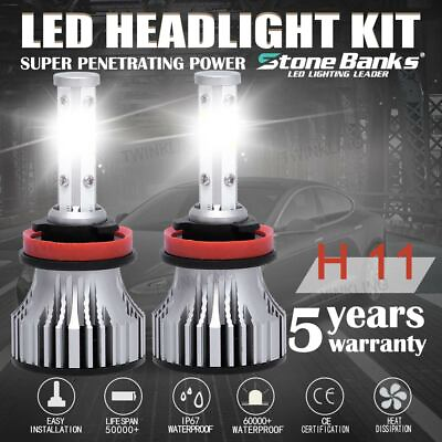#ad 4 Side H11 LED Headlight bulbs High Low Beam 6000K 120W 330000LM Fog lights H9 $9.09