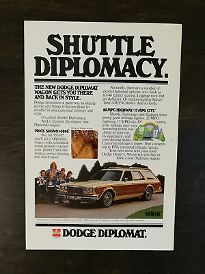 #ad Vintage 1978 Dodge Diplomat Station Wagon Full Page Original Color Ad $6.99