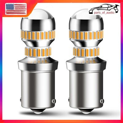 #ad 2Pcs AUXITO 7506 1156 Turn LED Signal Light Parking Bulb Amber Yellow CANBUS NEW $15.99