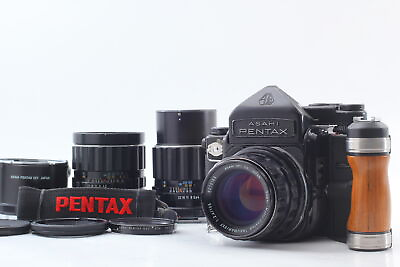 #ad Exc5w 3 Lens Pentax 67 6x7 Mirror Up TTL Grip 105mm 75mm 200mm From JAPAN $1049.99