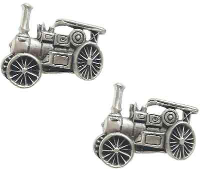 #ad 2 x Traction Engine Handcrafted From Lead Free English Pewter Pin Badges HIN1264 GBP 11.99