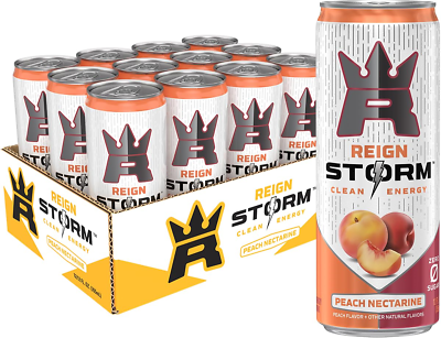 #ad REIGN Storm Peach Nectarine Fitness amp; Wellness Energy Drink 12 Fl Oz Pack of $20.32
