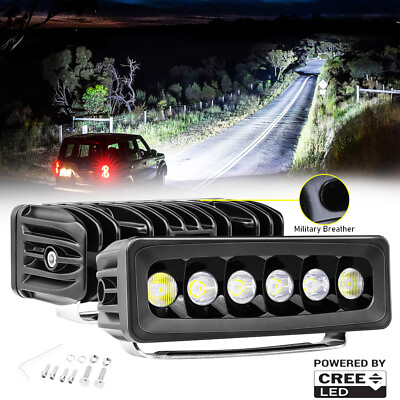 #ad For Jeep 4WD Offroad Truck SUV 2x 6inch Cree LED Work Light Bar Spot Fog Driving $59.99