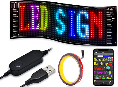 #ad LED Sign for CarScrolling LED SignFlexible LED RGB DisplayBluetooth AppProgr $84.99