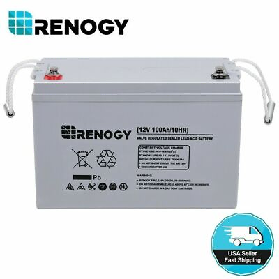 #ad Renogy 100Ah 200Ah 12V Deep Cycle AGM Rechargeable Solar Battery Off Grid RV $359.99