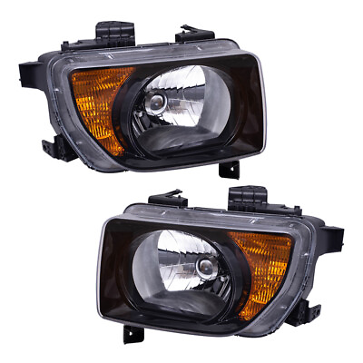#ad #ad Fits 03 08 Honda Element EX LX Set Halogen Headlights Headlamps with Dark Bezels $152.80