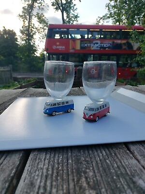 #ad 2 x Volkswagen Microbus 1962 Diecast Models Cocktail glasses on wheels . VGC GBP 12.99