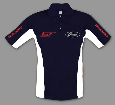 #ad New Ford ST Power Polo T shirt Motor Sport Fan Embroidery Apparel GBP 21.90
