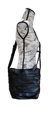 #ad DanAzan Bag Leather Black Pebble Zippers $39.99