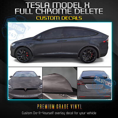#ad #ad For 2016 2020 Tesla Model X Full Chrome Delete Trim Blackout Black Vinyl $149.95