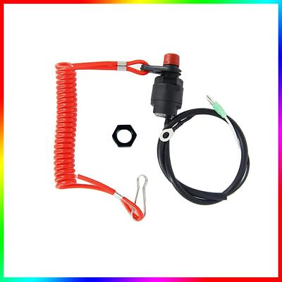 #ad Boat Outboard Engine Power Ignition Motor Kill Stop Switch Kit w Tether Lanyard $12.08
