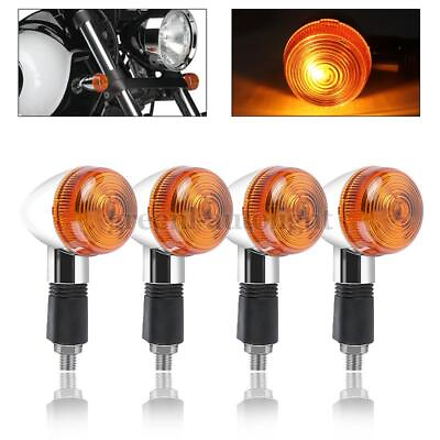 #ad 4X Motorcycle Turn Signal Light Amber Blinker Lamp For Honda VTX1300 C R S RETRO $18.98