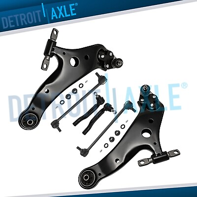 #ad 6pc Front Lower Control Arms Sway Bars Tie Rods for 2011 2018 Toyota Sienna $113.45
