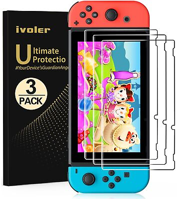 #ad 3 Pack Screen Protector Tempered Glass for Nintendo Switch 6.2#x27;#x27; Transparent... $12.29