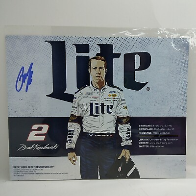 #ad Brad Keselowski Hero Card Autographed Miller Lite Penske NASCAR 8 X 10 $25.99