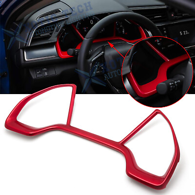 #ad For Honda Civic 2016 2021 10th ABS Red Inner Dashboard Frame Panel Cover Trims $19.98
