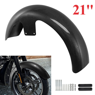 #ad 21quot; Carbon Wrap Front Fender For Harley Electra Street Road Glide King Baggers $88.99