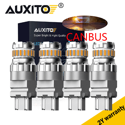 #ad AUXITO 3157 4157 CANBUS Amber Yellow LED Turn Signal Sider Marker Light Bulb 2F $19.99