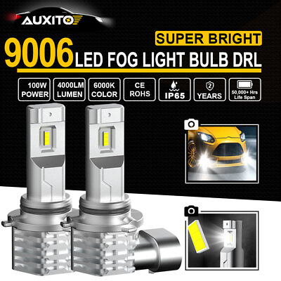 #ad AUXITO LED Fog Light Bulbs 9006 HB4 Halogen Replacement 6500K 4000LM Cool White $19.94