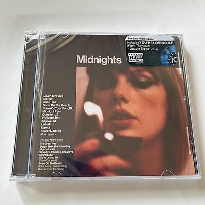 #ad NEW Taylor Swift Midnights The Late Night Edition CD Deluxe Edition With Posters $12.22