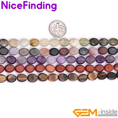 #ad 8x10mm Gemstone Quartz Natural Assorted Oval Stone Beads For Jewelry Making 15quot; $6.86