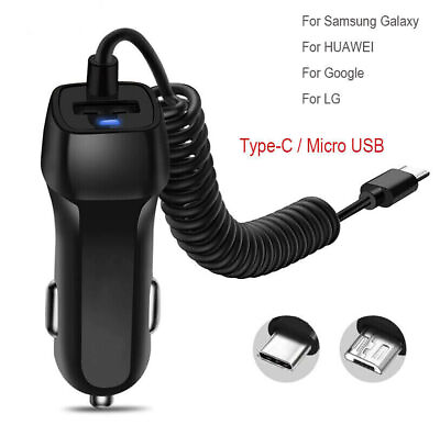 FAST Rapid Car Charger Type C Micro USB Charging For Android Samsung Cell Phone $4.48