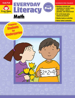 #ad Everyday Literacy: Math Grade Pre K Paperback By Evan Moor GOOD $249.43