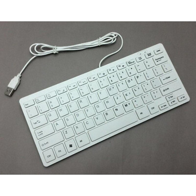 #ad New White USB Mini Wired Compact Thin Keyboard for Desktop Laptop PC $19.72