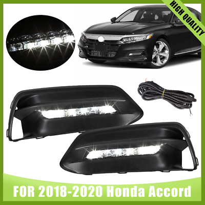 #ad Pair For 2018 2019 2020 Honda Accord Sedan LED Driving Bumper Fog Lights Lamps $45.80