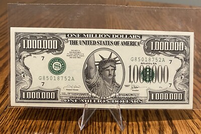 #ad $1000000 One Million Dollar Bill Liberty Rushmore 2001 Vintage FANTASY NOTE $1.49