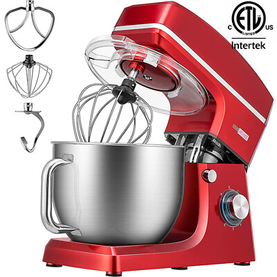 #ad 7.5 Quart Food Stand Mixer 660W 6 Speed Tilt Head Kitchen Electric Beater Red $94.99
