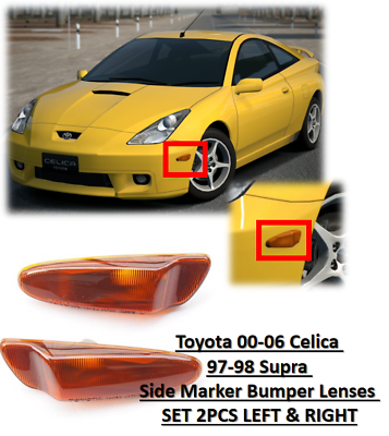 #ad Toyota 97 98 Supra 00 06 Celica Side Marker Bumper Lenses Genuine OEM SET 2 $76.96
