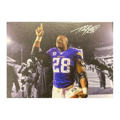 #ad Adrian Peterson Signed 20x28 Stretched Canvas Minnesota Vikings Autographed JSA $399.99