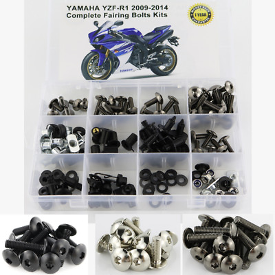 #ad Fit For 2009 2014 Yamaha YZF R1 YZFR1 Steel Fairing Bolts Kit Body Nuts Silver $31.99